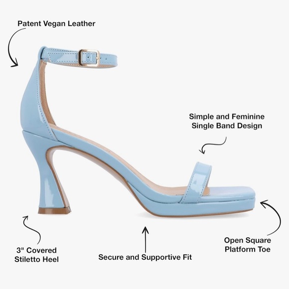 NWT  Something Blue Open square toe high heel with ankle strap size 7 1/2 - Picture 6 of 11